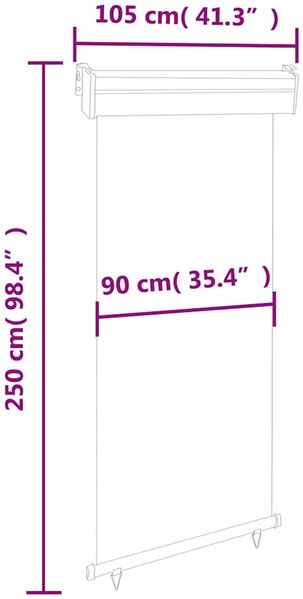 vidaXL Balkon-Seitenmarkise 105x250 cm Braun 48417 Bild 10
