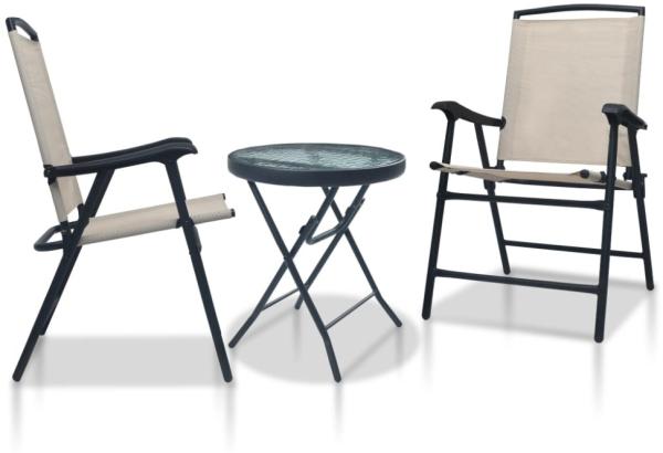 vidaXL 3-tlg. Bistro-Set Cremeweiß Stahl 3054573