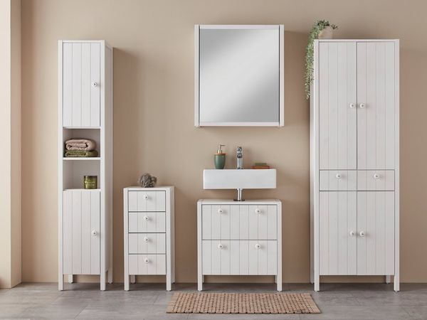Home affaire Hochschrank Tina Badmöbel, Schrank, Breite 57 cm, Massivholz
