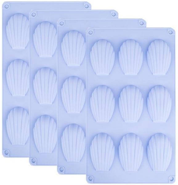 mixed24 Silikonform 4er Set Silikon Madeleine Backformen Bärentatze Muschel, (4-tlg)