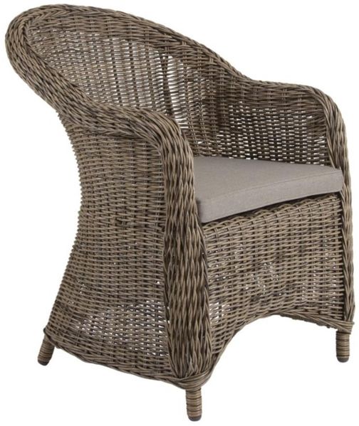 Gartenstuhl Eads von Brafab aus Kunst-Rattan mit Kissen, klassisch, natur, gepolstert