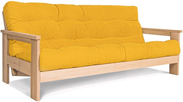Marior HOME 'MEXICO' Klappsofa, Buchenholz, Natürlich, Gelb