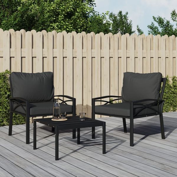vidaXL Gartenstuhl mit Grauen Kissen 68x76x79 cm Stahl 362714