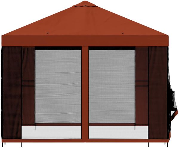 vidaXL Garten Pavillon mit Seitenwänden 3 x 3 m Terrakotta 900364 Bild 6