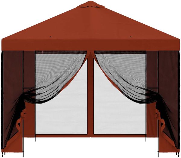 vidaXL Garten Pavillon mit Seitenwänden 3 x 3 m Terrakotta 900364 Bild 5