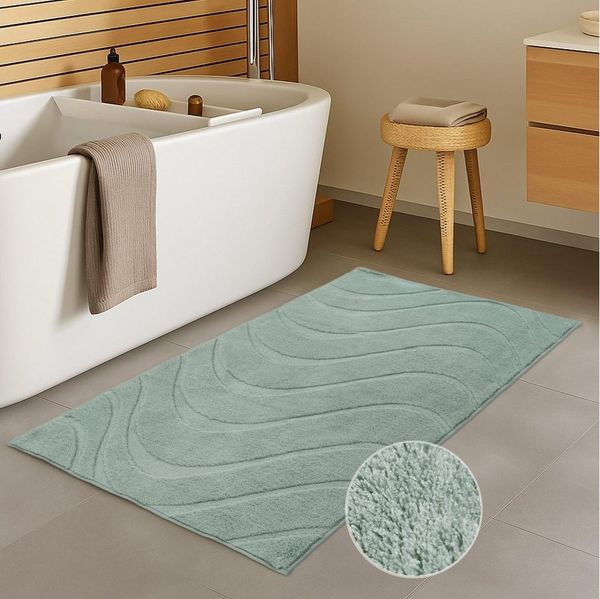 Carpet City Badematte BAT400, Badteppich uni, Höhe 11 mm, rutschhemmend beschichtet, fußbodenheizungsgeeignet, Polyester, rechteckig, Teppich Badezimmer, Badvorleger, Anti-Rutsch, Waschbar, Duschmatte