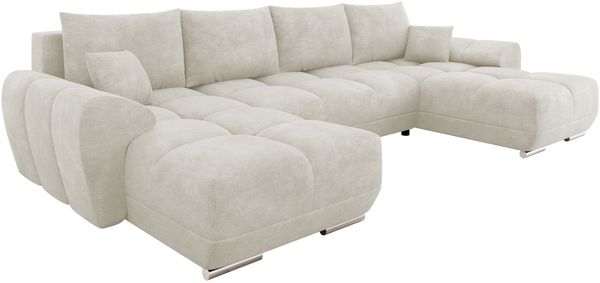 Wohnlandschaft Lonkor U mit Bettkasten und Schlaffunktion (Farbe: Lumo 55)