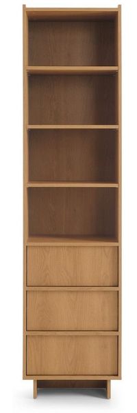 yourhouse24 Bücherregal Schmales Regal YASUMI (50 cm) – Eiche Carmel