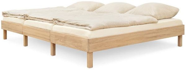 Ehrenkind Holzbett Plano, Modulares Familienbett, FSC® Zertifiziert (Familienbett, 270x200 cm, Massiv-Eiche geölt, 2‑in‑1 Höhe (Bodenbett oder Standard), Modular und Höhenverstellbar