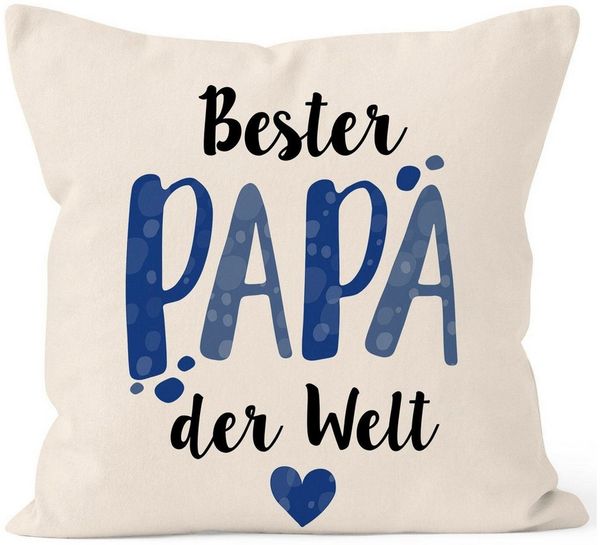 MoonWorks Dekokissen Kissen-Bezug Beste Mama/Bester Papa der Welt Herz Geschenk für Eltern