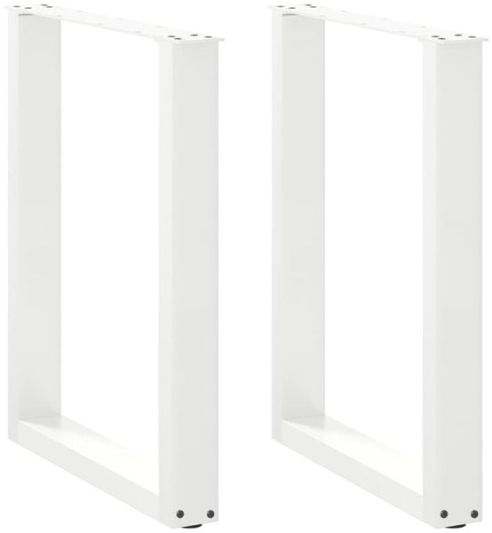 vidaXL Esstischbeine U-Form 2 Stk. Weiß 60x(72-73) cm Stahl 4013181