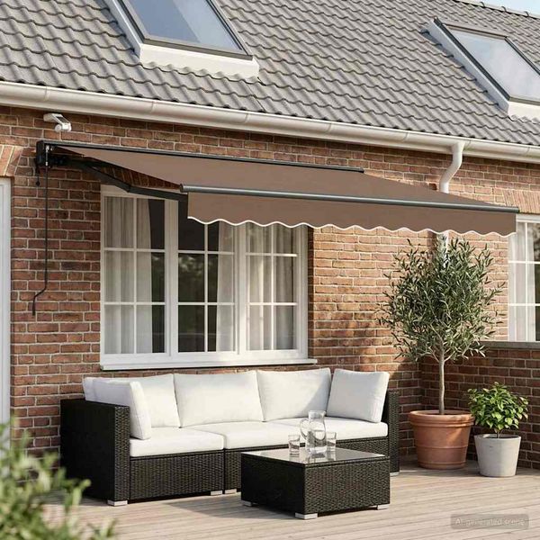 vidaXL Elektrische ausziehbare Markise Taupe 3 x 2,5 m 3425921