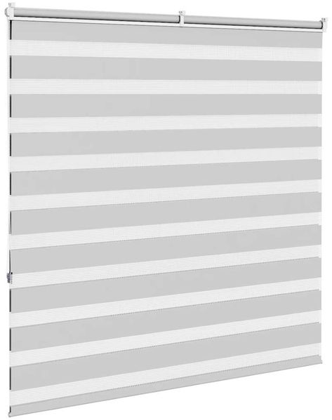 vidaXL Doppelrollo Hellgrau 150x150 cm Stoffbreite 145,9 cm Polyester 4014453 Bild 4
