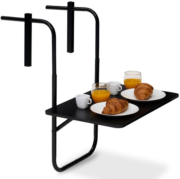Infinity Goods Balkontisch – klappbar – 40 x 60 cm – verstellbar – hängend – schwarz
