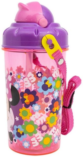 Storline Trinkflasche Disney Minnie Kinder 465 ml mit Strohhalm und Tragegurt