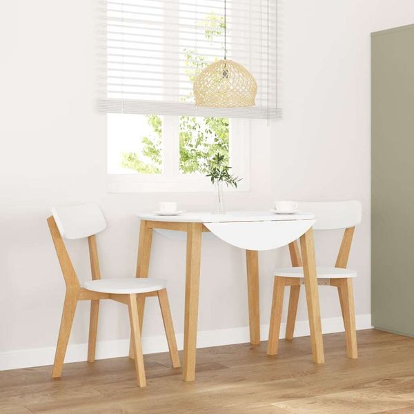 vidaXL Esszimmerstühle 2 Stk. Massivholz Gummibaum 4102434