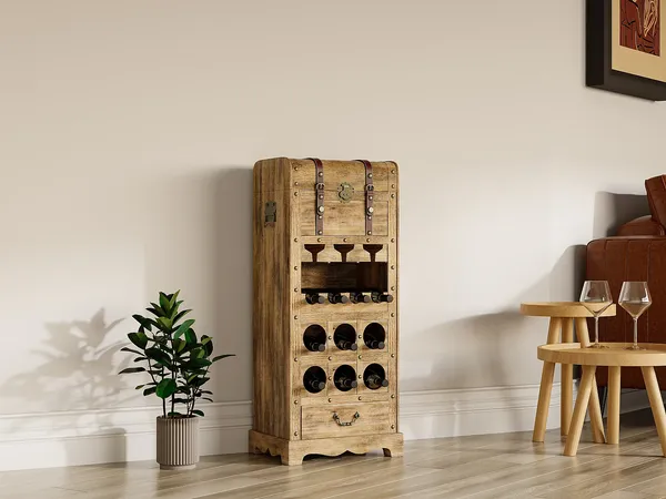 Vente-unique - CAVINA Kleinaufbewahrung Holz, PlatteHolz, Platte Beige - B 29,5 cm x H 100 cm x L 43 cm