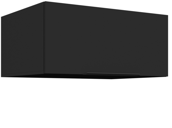 Aufsatzschrank Hochschrank 80 cm SIENA Schwarz Küchenzeile Küchenblock Küche