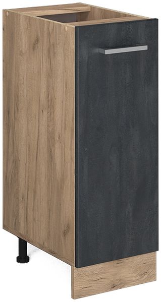 Apothekerschrank R-Line Schwarz Beton 30 cm ohne Arbeitsplatte Vicco