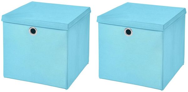 StickandShine Faltbox 2er SET 28 x 28 x 28 cm mit Deckel – perfekt für KALLAX - 19 Farben