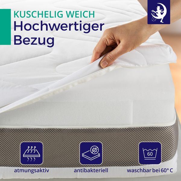 Matratze 140x200 - Höhe 24cm - Premium Matratze mit Taschenfederkern - Matratze H3 H4 - 7 Zonen Taschenfederkernmatratze 140x200cm - Waschbarer Bezug Bild 7