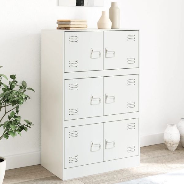 vidaXL Sideboard Weiß 67x39x107 cm Stahl 841660