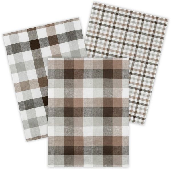 Kracht Geschirrtuch Landhaus, (Set, 3-tlg, Set), 3er Pack Geschirrtücher (3 Stück), ca. 50x70 cm, Halbleinen