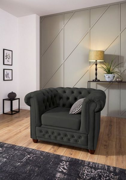 Home affaire Chesterfield-Sessel New Castle Sessel, hochwertige Knopfheftung, B/T/H: 104/86/72 cm