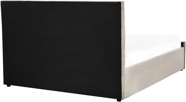 Bett mit Stauraum AMIENS 160 x 200 cm Samtstoff Taupe Bild 7