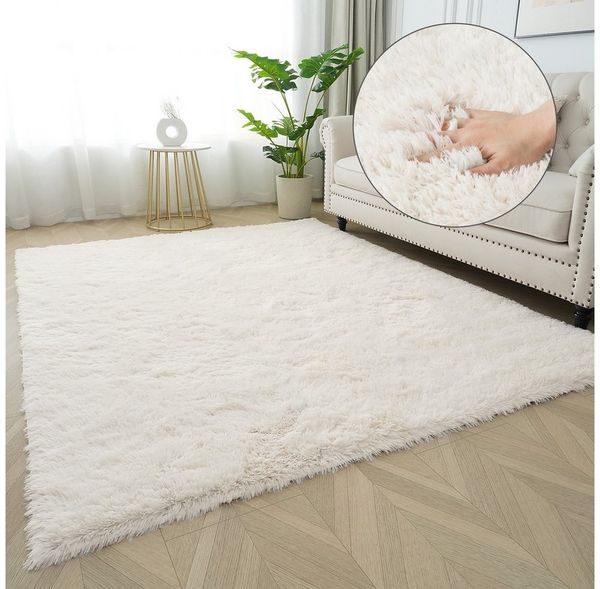OTTO home Hochflor-Teppich Leava, besonders weich und kuschelig, leichter Glanz, rechteckig, Höhe: 37 mm, uni, Mikrofaser Teppiche, Plüsch, Wohnzimmer, Schlafzimmer, Esszimmer