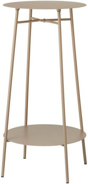 Beistelltisch aus Eisen, 2 Ebenen, Taupe, Ø35x60 cm