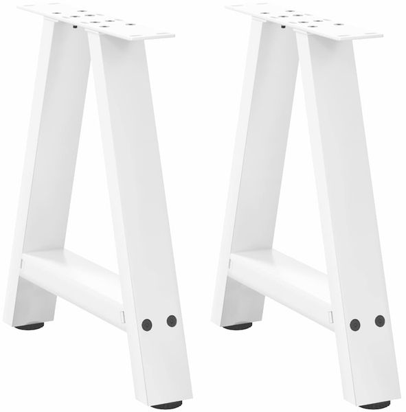 vidaXL Couchtischbeine A-Form 2 Stk. Weiß 38x(42-43) cm Stahl 4012829