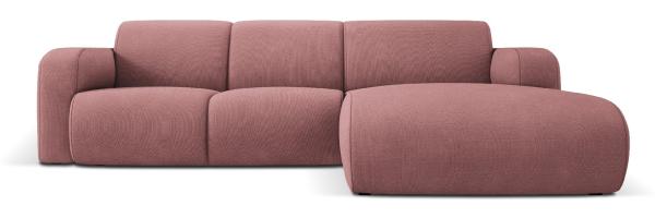 Micadoni Ecksofa Molino 4-Sitzer Rechts Strukturierter Stoff Rosa