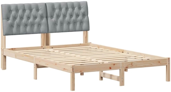 vidaXL Bettgestell mit gepolstertem Kopfteil Braun 160 x 200 cm 3394388