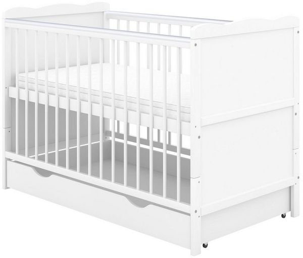 Baby-Delux Komplettbett Babybett Jack Schublade Komplettset, 11-tlg, Kinderbett 70x140 cm weiß, Bettset verschiedene Designs