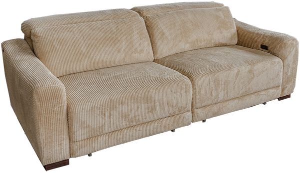 KAWOLA Big Sofa KIANA 3-Sitzer Funktionssofa Kopfstütze verstellbar Cord beige 80 x 110 x 227 cm Bild 3
