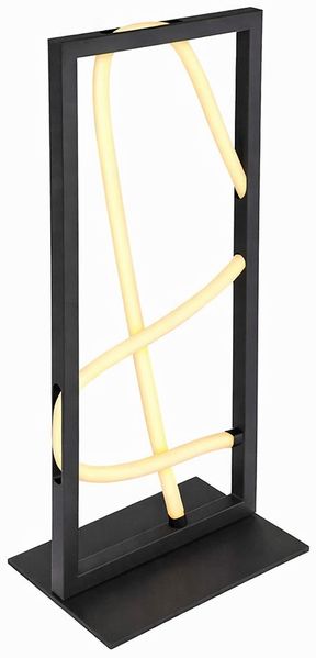 LED Tischleuchte, Metall, Alu, Schwarz, Schalter, H 45,4 cm