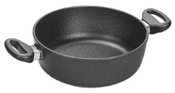 WOLL Guss‑Kasserolle Titanium Nowo Ø 24 cm × 8 cm (3 l), Titan‑Hartversiegelung, Aluminium‑Titanium‑Guss, geeignet für Gas / Elektro / Ceran / Halogen (nicht Induktion), spülmaschinen‑ & backofenfest bis 250 °C