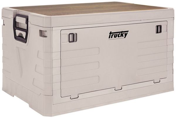 Trucky Faltbox Storage Box 75 L Camping Klappbox Klappkiste 58 x 40 x 33 cm Beige