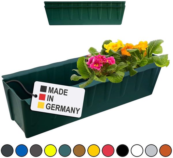 Hossi's Wholesale 2 Euro-Paletten Blumenkästen-Einsätze | 37,3cm Dunkelgrün | Pflanzkasten für Europalette Palette | Balkonkasten | Blumentopf | aus stabilen Kunststoff | Made in Germany