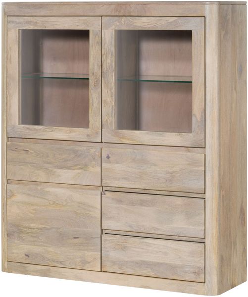 Highboard Mango 128x40x145 weiß lackiert TORONTO #303