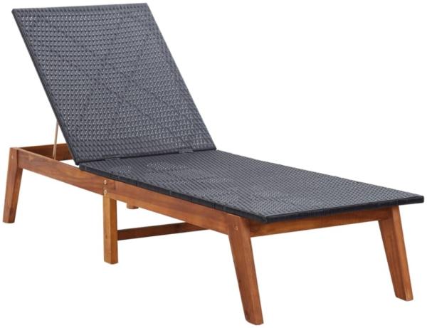 vidaXL Sonnenliege Poly Rattan und Massivholz Akazie 46031