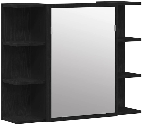 vidaXL Badezimmerspiegelschrank Schwarze Eiche 80 x 20,5 x 64 cm Holzwerkstoff 862498