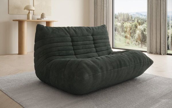 Luxusbetten24 Sofa Designer 2 Sitzer Sofa Calmo, in weichem Cord