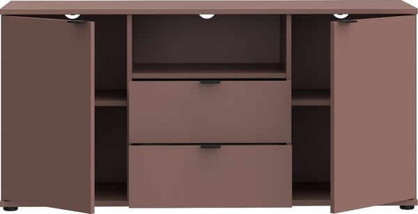 TV-Schrank >GANYMEDE< 2 Türen, 2 Schübe, Fach, terrakottafarbig - 129,8x63,1x41,3cm (BxHxT) Bild 3