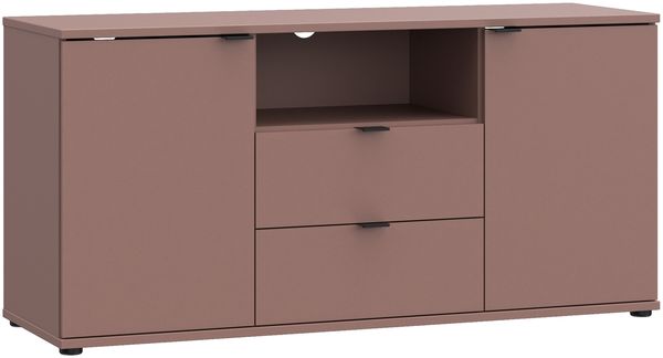 TV-Schrank >GANYMEDE< 2 Türen, 2 Schübe, Fach, terrakottafarbig - 129,8x63,1x41,3cm (BxHxT) Bild 4