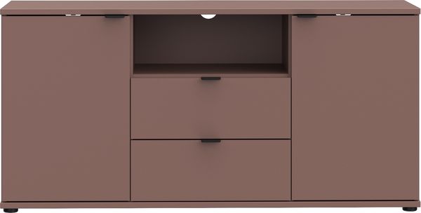 TV-Schrank >GANYMEDE< 2 Türen, 2 Schübe, Fach, terrakottafarbig - 129,8x63,1x41,3cm (BxHxT)