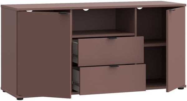 TV-Schrank >GANYMEDE< 2 Türen, 2 Schübe, Fach, terrakottafarbig - 129,8x63,1x41,3cm (BxHxT) Bild 5