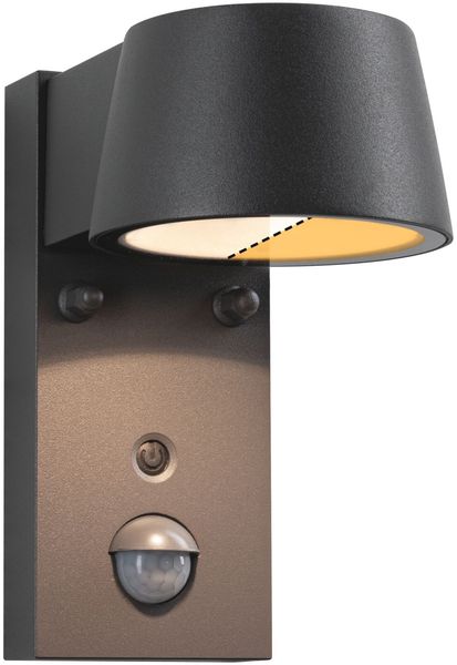 Paulmann 94714 LED Außenwandleuchte Capea Schwarz IP44 mit Sensor Goldlicht Bild 6