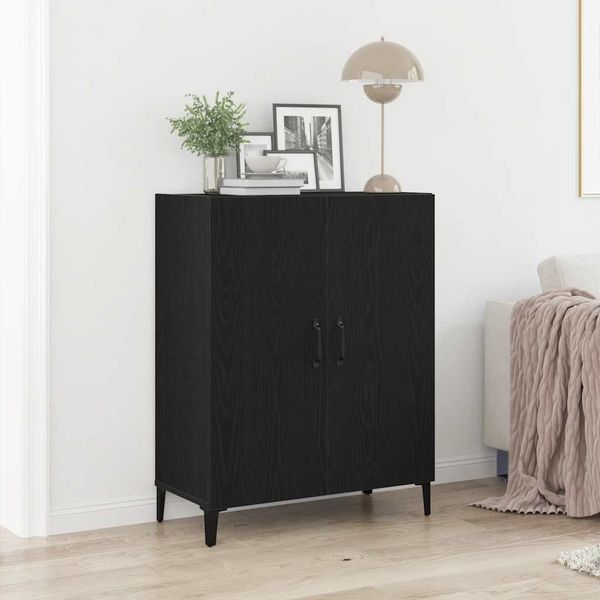 vidaXL Sideboard Schwarz Eichen-Optik 69,5x34x90 cm Holzwerkstoff 862093